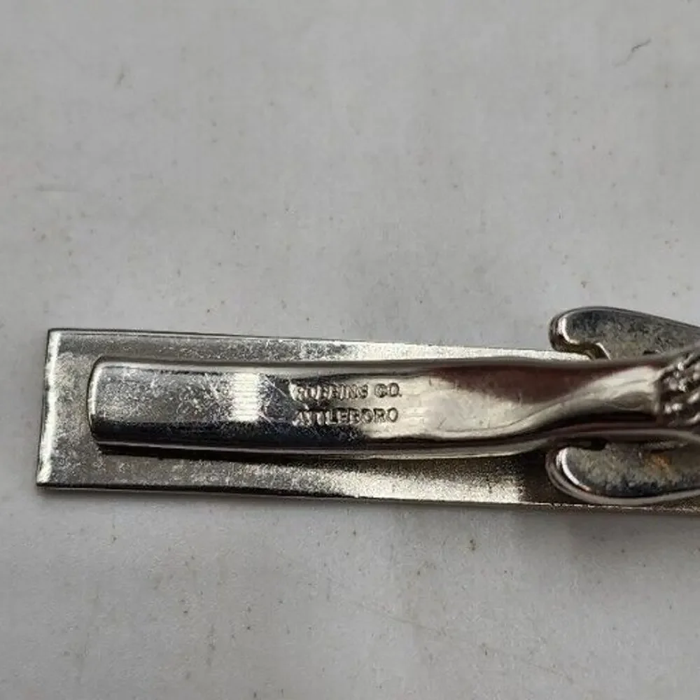Vintage DuPont Chemical Advertising Silver Tone Tie Bar Clip Robbins Attleboro
